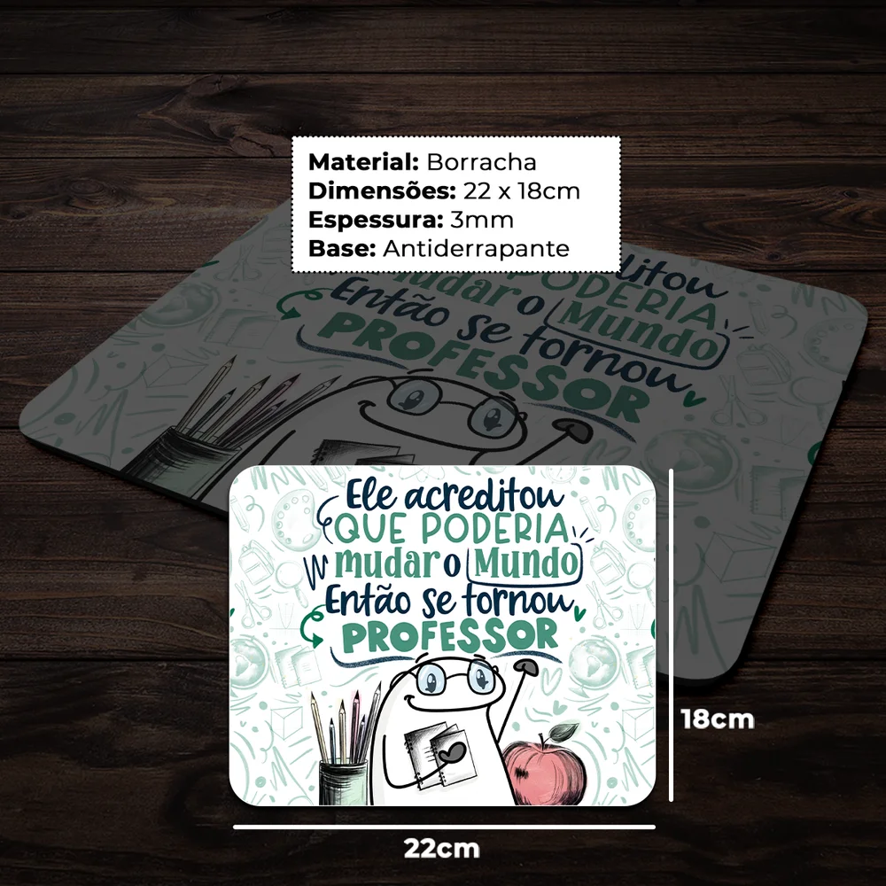 Imagem 4 de 4 do produto Mouse Pad Flork Professores - Ele Acreditou Em Mudar O Mundo
