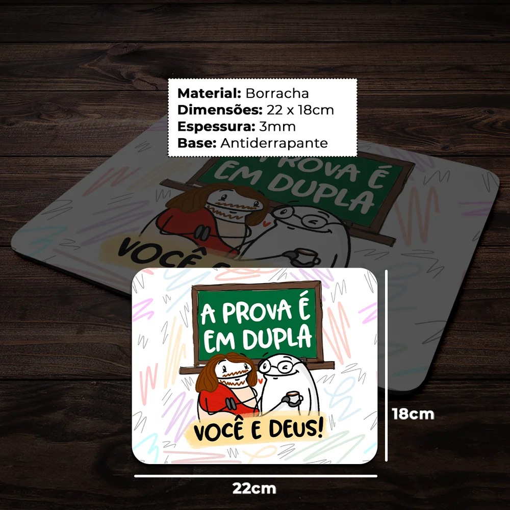 Imagem 4 de 4 do produto Mouse Pad Flork Professores - A Prova É Em Dupla
