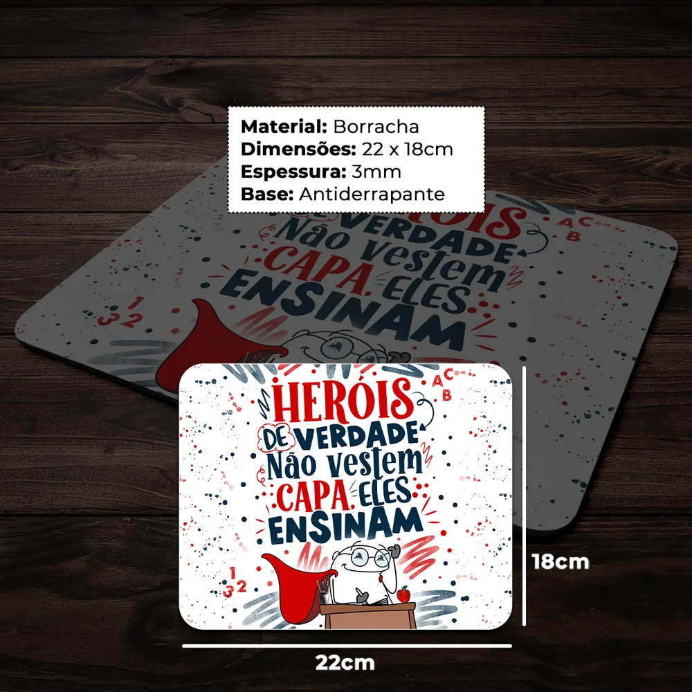 Imagem 4 de 4 do produto Mouse Pad Flork Professor - Heróis De Verdade, Ensinam