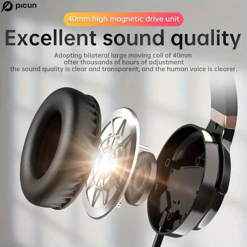 Imagem 2 de 5 do produto Fones De Ouvido Picun C60 Com Microfone Leves E Dobraveis - Preto