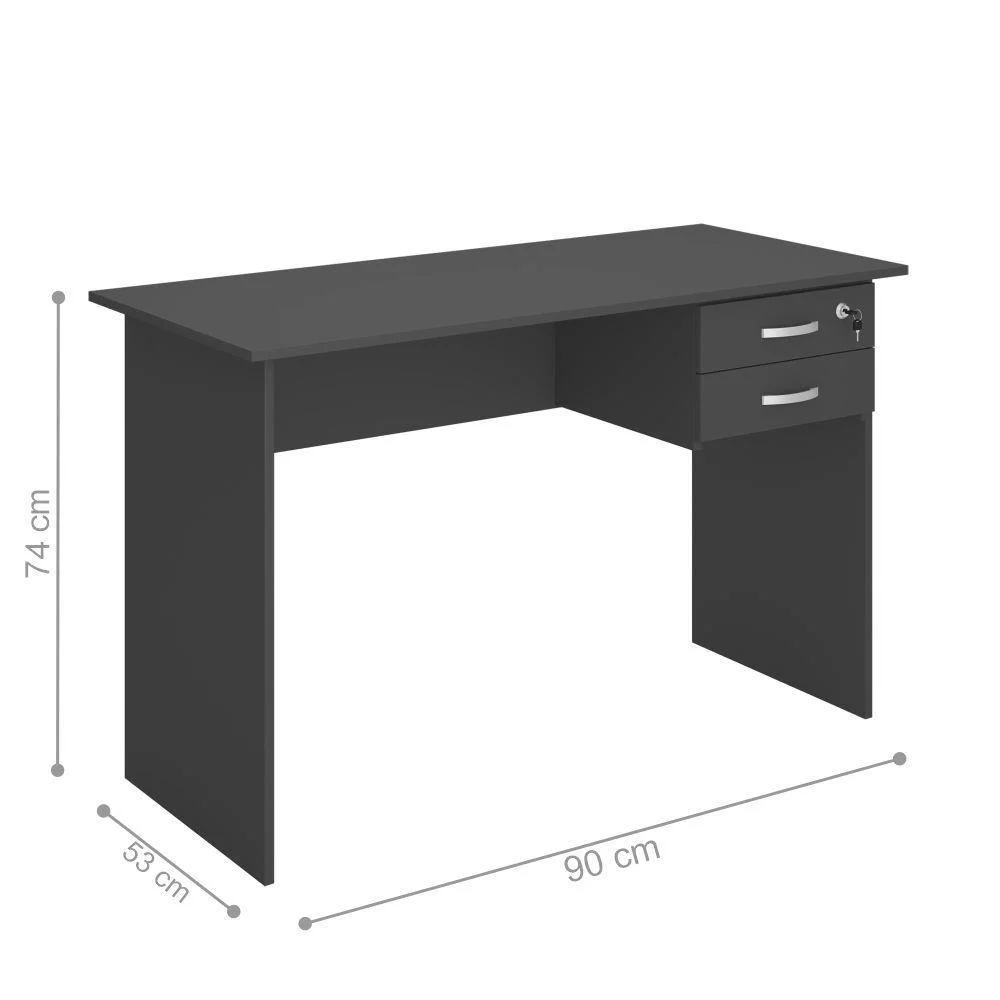 Mesa De Computador Com Gaveteiro 1200 Faucet Preto Onix Mesa De Computador Com Gaveteiro 1200 Faucet Preto Onix