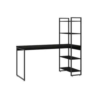 Mesa C/estante Alta 150x64x147cm Com 04 Prateleiras Preto Ônix /