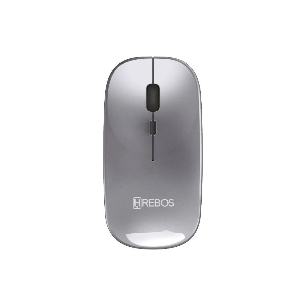 Imagem 2 de 5 do produto Mouse Sem Fio Hrebos Hs-526 Wireless 2.4ghz Usb Prata Dpi Ajustável 800/1200/1600 Business
