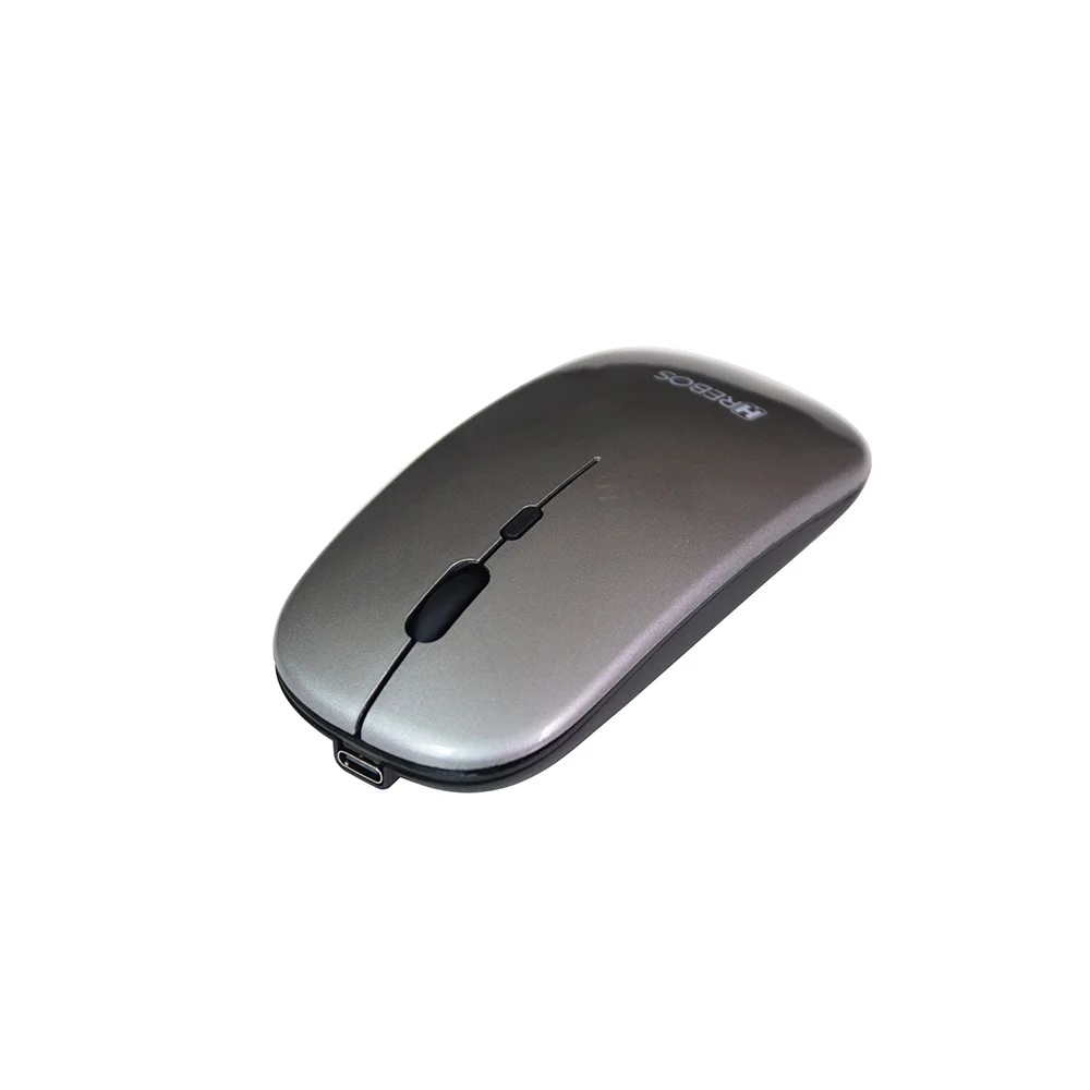 Imagem 4 de 5 do produto Mouse Sem Fio Hrebos Hs-526 Wireless 2.4ghz Usb Prata Dpi Ajustável 800/1200/1600 Business