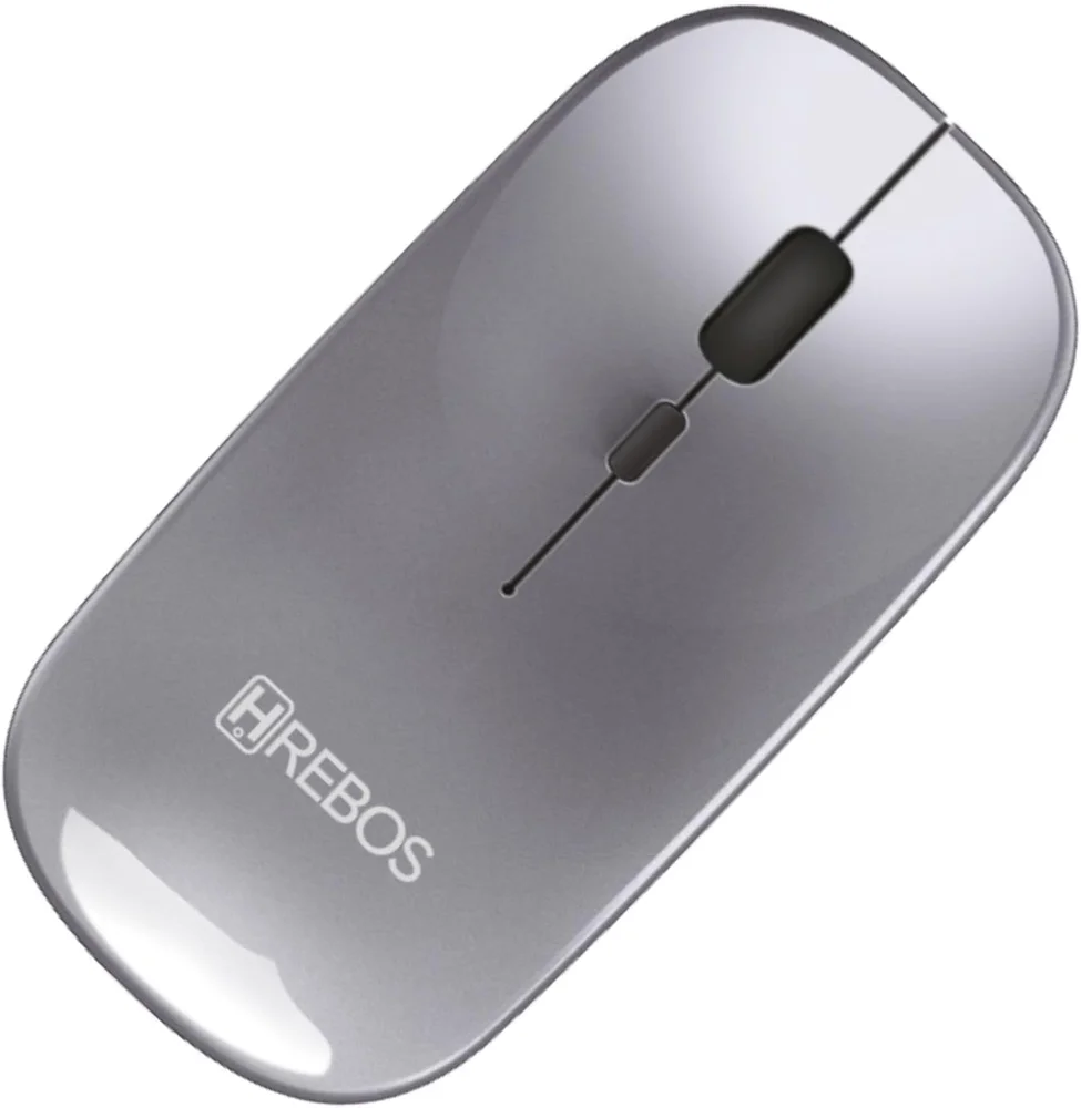Imagem 5 de 5 do produto Mouse Sem Fio Hrebos Hs-526 Wireless 2.4ghz Usb Prata Dpi Ajustável 800/1200/1600 Business