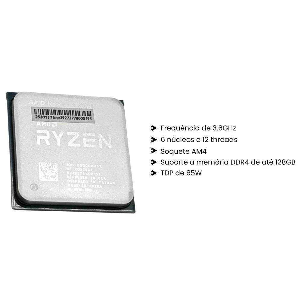 CPU Ryzen5 3600 BOX Processador Ryzen 5 3600 36GHZ 2052SUT