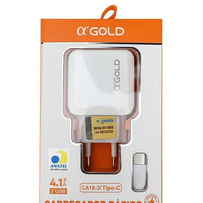 Carregador Ultra Rápido 4.1a Com 2 Usb + Cabo Tipo-c – Bivolt Certificado Anatel Alta Performance
