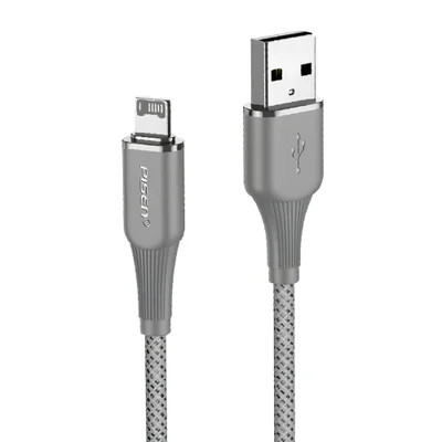 Cabo Usb-a Para Lightning Pisen Macho 12w 1metro Cinza