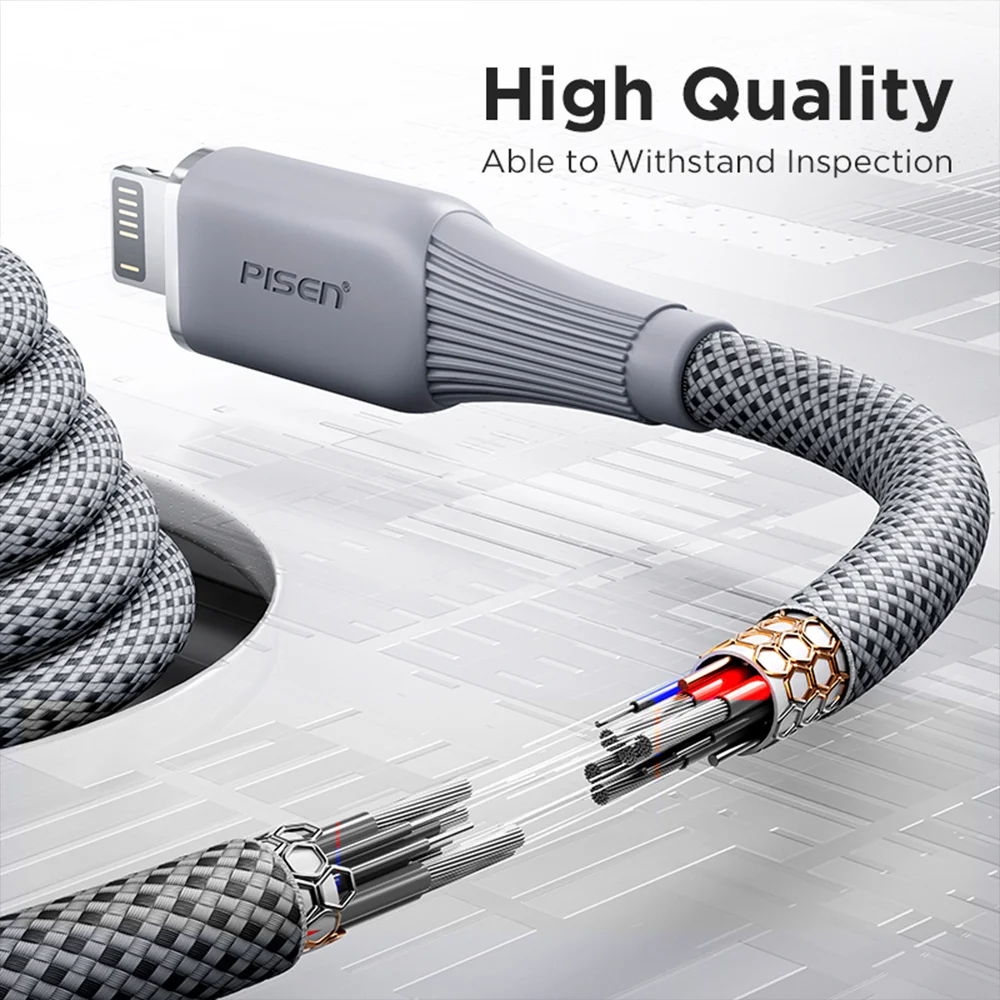 Imagem 5 de 5 do produto Cabo Usb-a Para Lightning Pisen Macho 12w 1metro Cinza