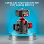Cabeça Tripé Liberação Rápida Ulanzi U100 Esférica Preto