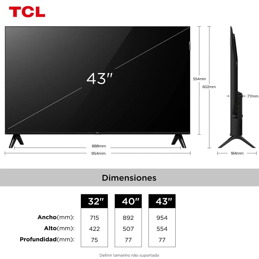 Smart TV TCL 43 Polegadas Full HD QLED S5K WiFi Bluetooth Google TV 2 HDMI HDR10 Dolby Audio 43S5K - view 8