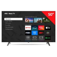 Smart Tv Aoc 50 ", DLED, 4k, Roku Tv 50u7045/78g 14