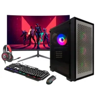 "Computador Gamer Intel i9 11ª 32gb Ram, SSD 1TB, RTX 5060 8GB, Monitor 23"" Curvo Branco, Gabinete X-frame Cinza"