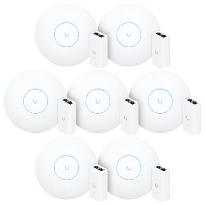 7 U6 Pro Ubiquiti Com 7 Fontes 48v 15w | 7 Roteadores Wifi 6 Access Point 5.3 Gbps + 7 Injetores Poe