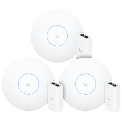 3 U6 Pro Ubiquiti Com 3 Fontes 48v 15w | 3 Roteadores Wifi 6 Access Point 5.3 Gbps + 3 Injetores Poe