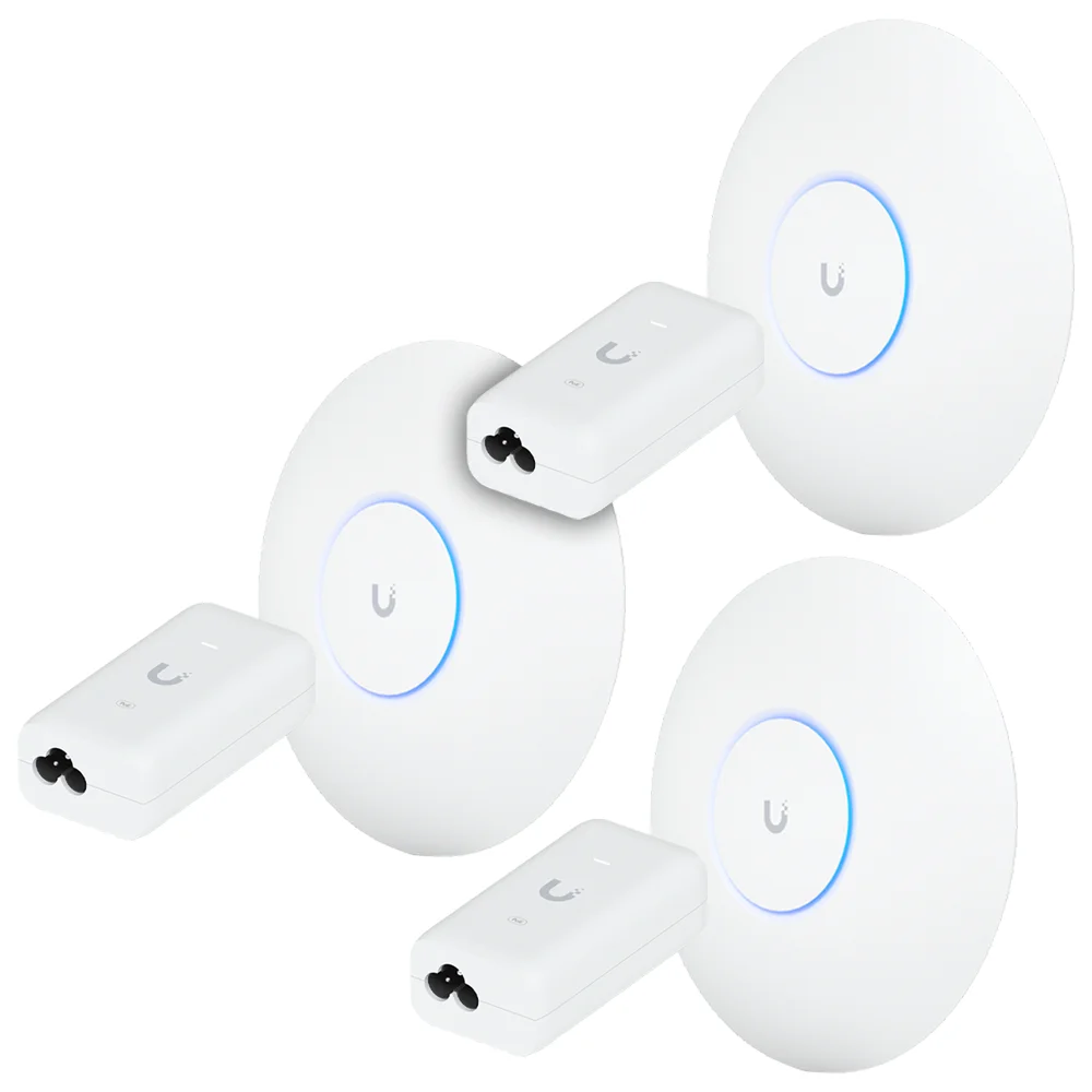 Imagem 2 de 5 do produto 3 U6 Pro Ubiquiti Com 3 Fontes 48v 15w | 3 Roteadores Wifi 6 Access Point 5.3 Gbps + 3 Injetores Poe