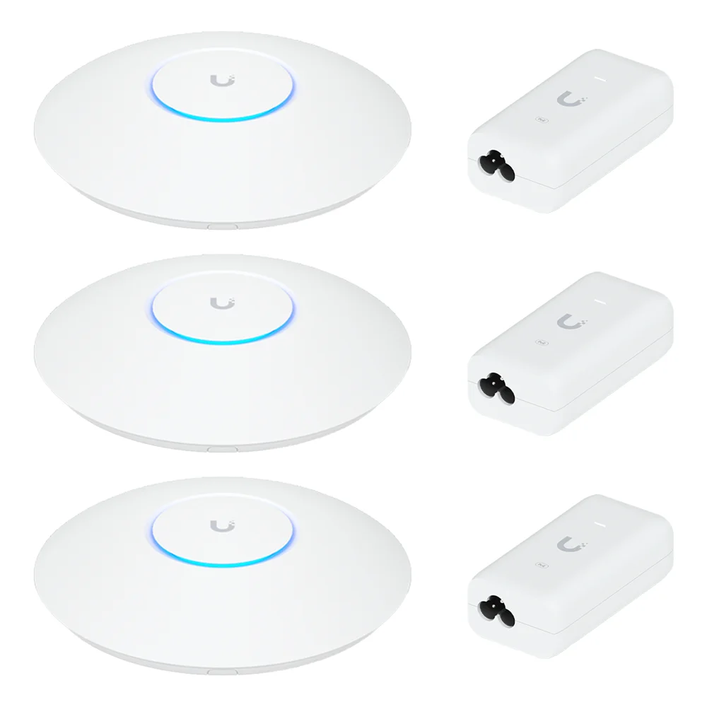 Imagem 5 de 5 do produto 3 U6 Pro Ubiquiti Com 3 Fontes 48v 15w | 3 Roteadores Wifi 6 Access Point 5.3 Gbps + 3 Injetores Poe