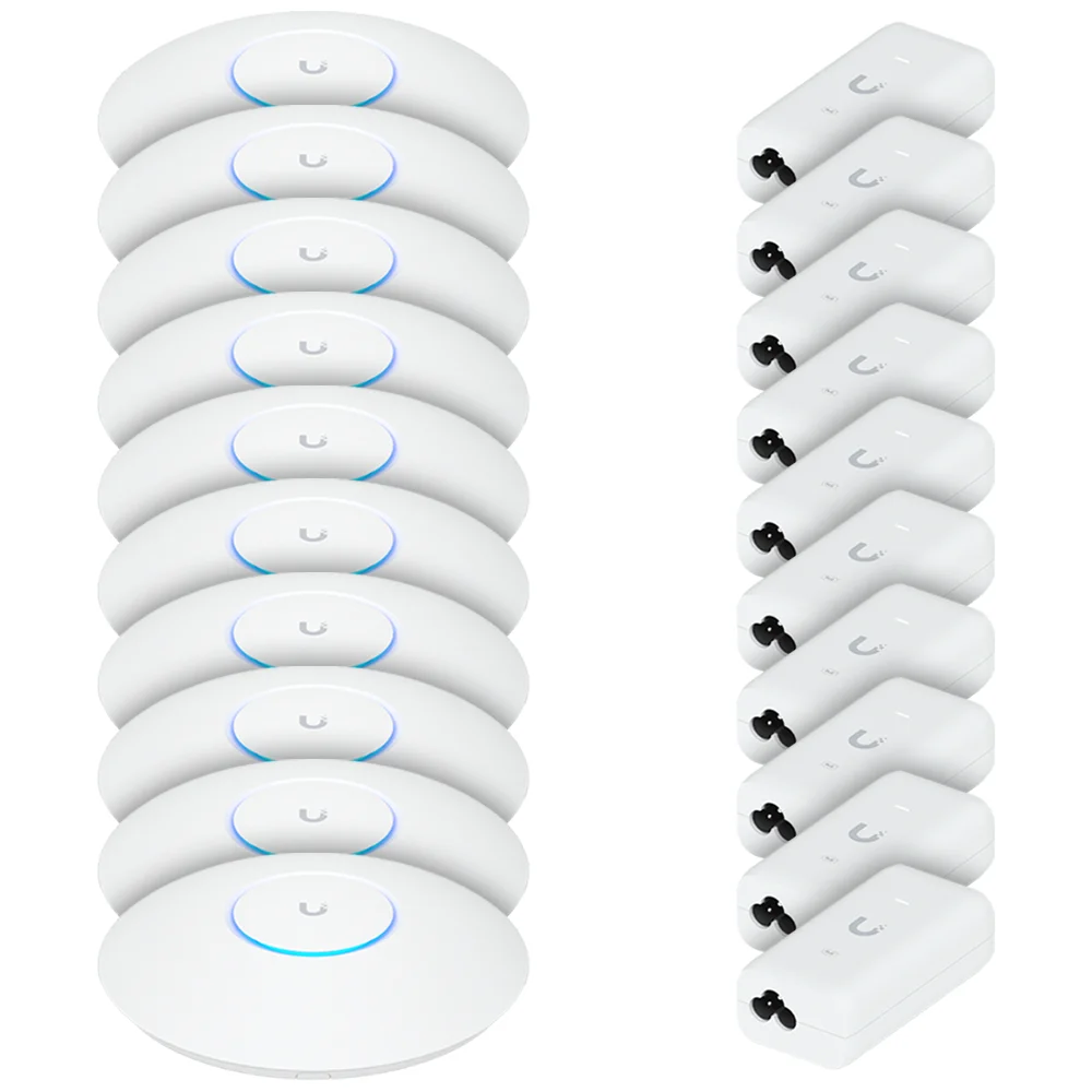 Imagem 5 de 5 do produto 10 U6 Pro Ubiquiti Com 10 Fontes 48v 15w | 10 Roteadores Wifi 6 Access Point 5gbps + 10 Injetores Poe