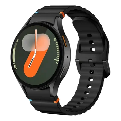Multiira Borracha Preta Ondas Para Watch 4 40/44