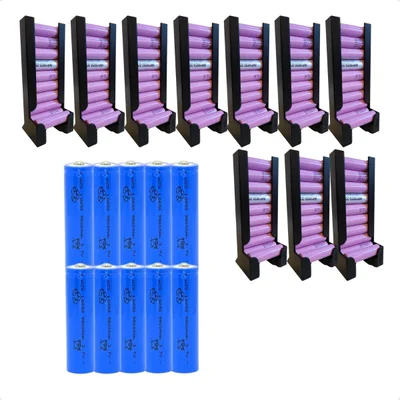 10 Suporte Com Capacidade Para 10 Baterias Cada E 10 Baterias De Alta Durabilidade Enviamos Hoje Mesmo - Kit 2