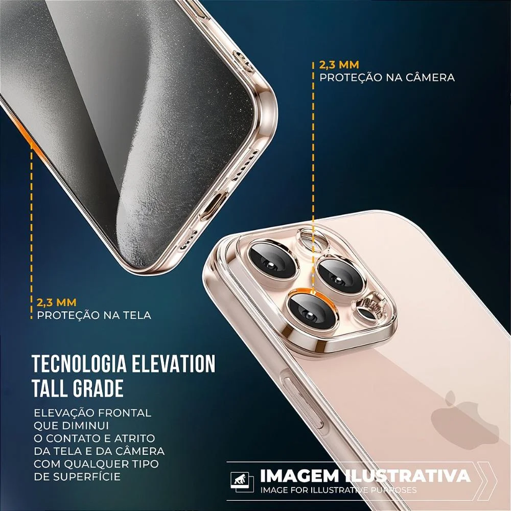 Imagem 5 de 5 do produto Capa Para Iphone 16 Pro - Crystal Slim - Não Amarela - Gshield