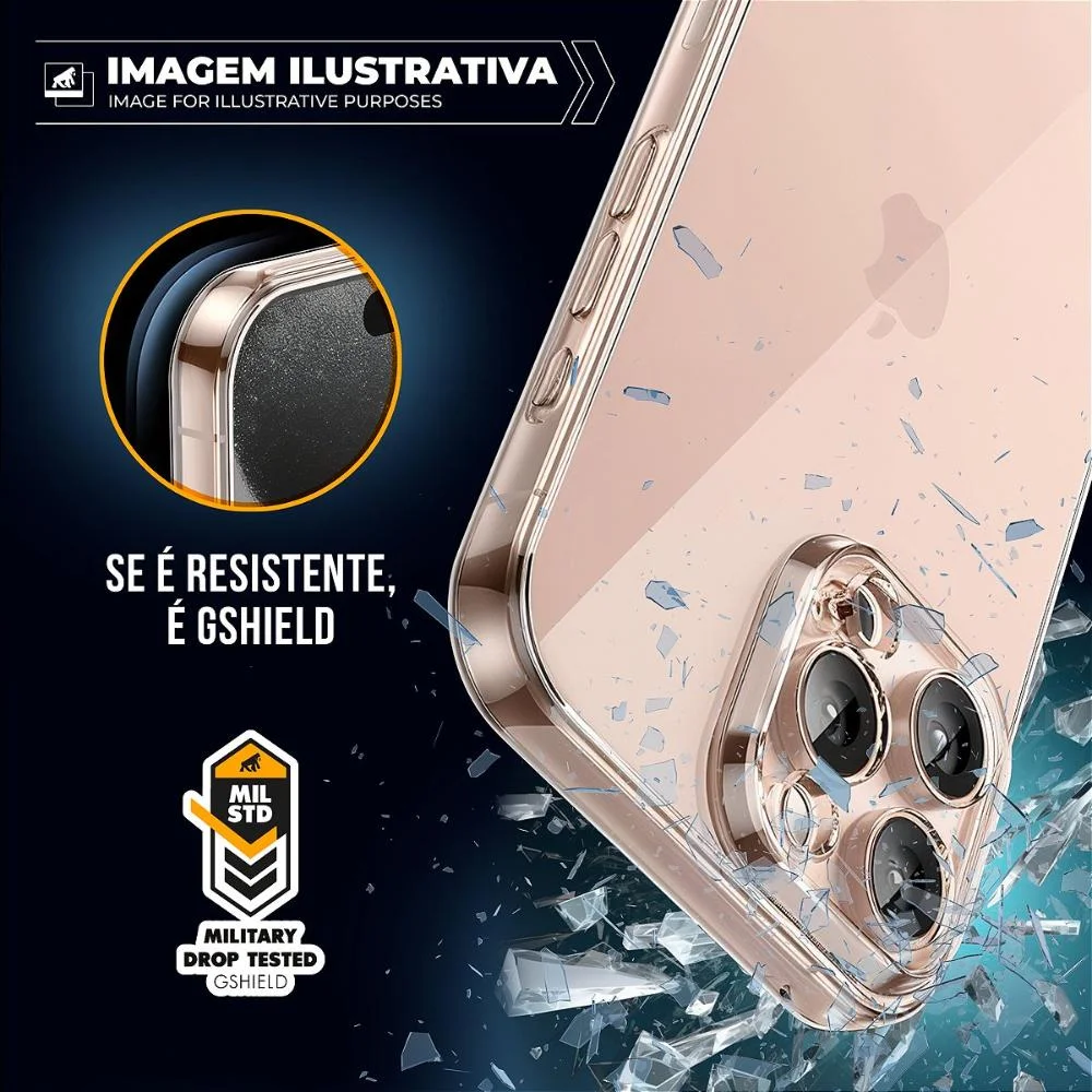 Imagem 2 de 5 do produto Capa Para Iphone 15 Pro - Crystal Slim - Não Amarela - Gshield