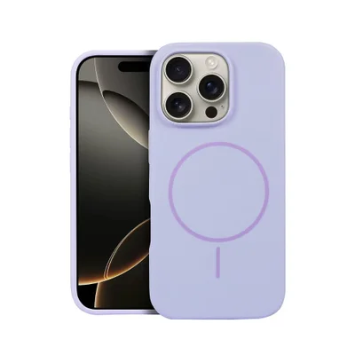 Capa Para Iphone 16 Pro - Silicon Liquid Magsafe - Lilás - Gshield