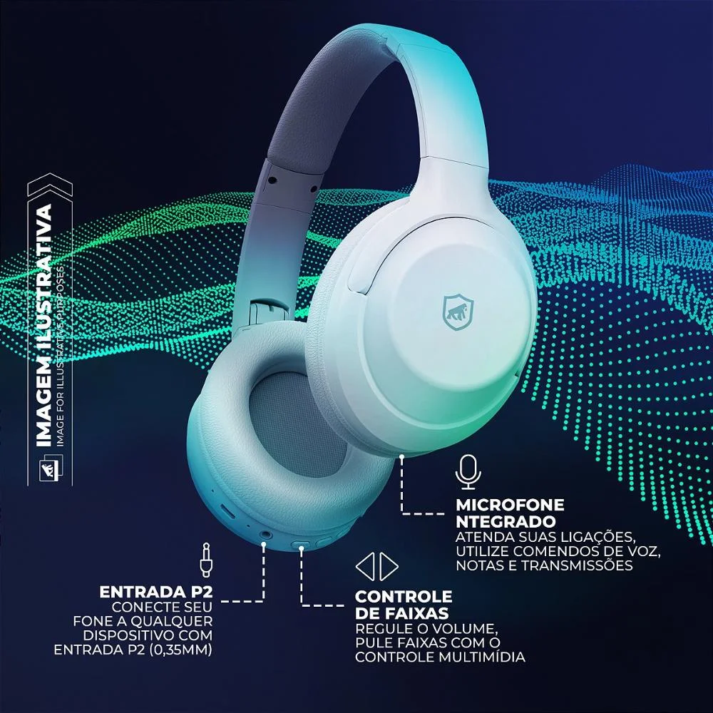 Imagem 3 de 5 do produto Headphone Flex - Branco - Gshield