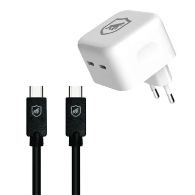 Carregador Turbo Duplo Tipo C + 2un Cabo Thunderbolt Tipo C - 1,8m - Gshield