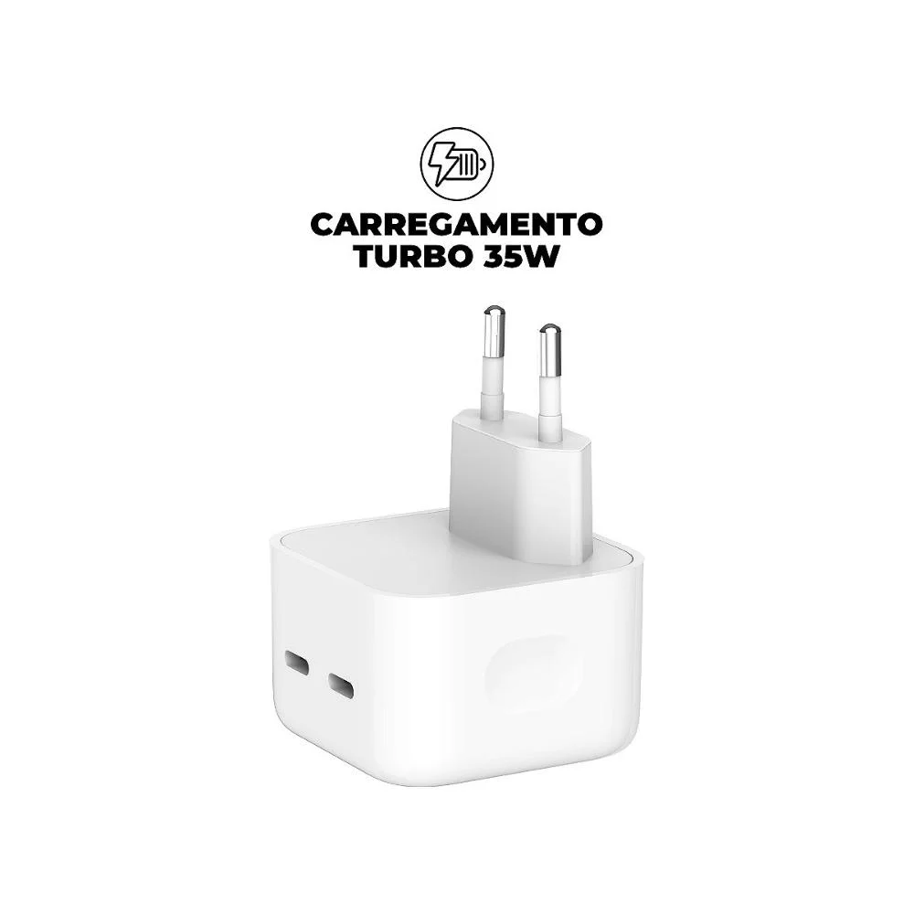 Imagem 3 de 5 do produto Carregador Turbo Duplo Tipo C + 2un Cabo Symetric - Lightning / Tipo C - 1,5m - Gshield