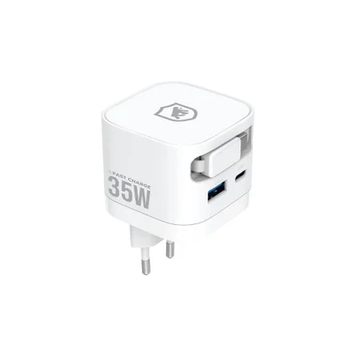 Carregador De Parede Retrátil 35w - Raptor - Branco - Gshield