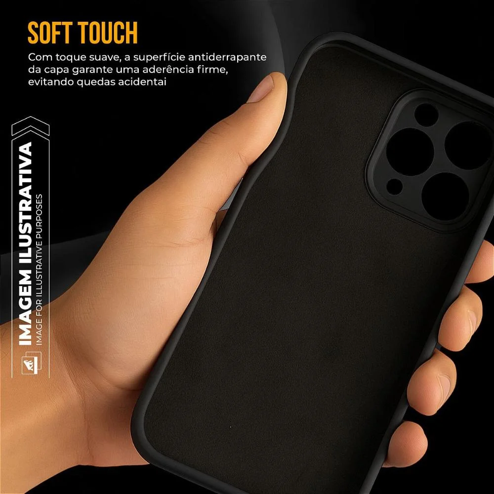 Imagem 4 de 5 do produto Capa Case Capinha Para Iphone 16 Pro - Silicon Premium Preta - Gshield