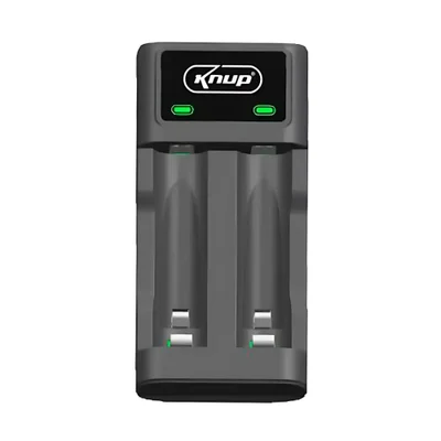 Carregador De Pilhas E Baterias Recarregáveis - Preto - Knup