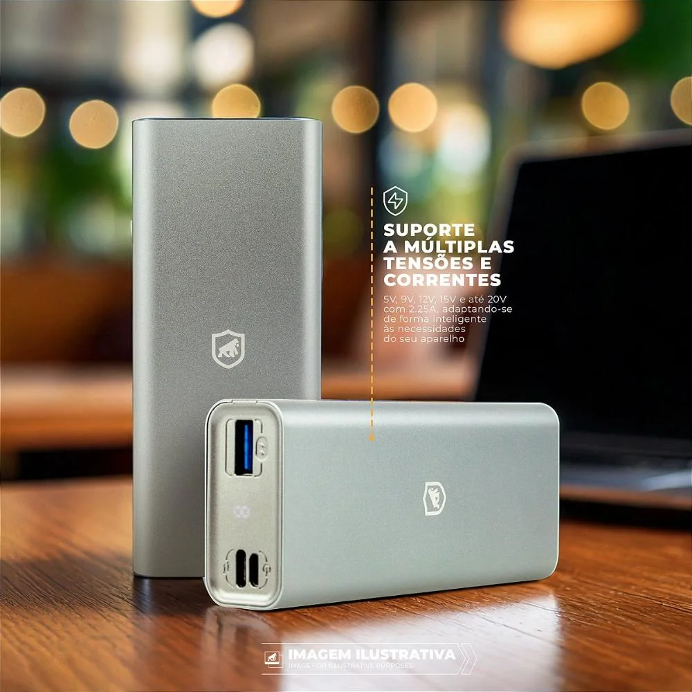Imagem 5 de 5 do produto Carregador Portátil Para Notebook 45w - Discovery - Titanium Cinza - Gshield