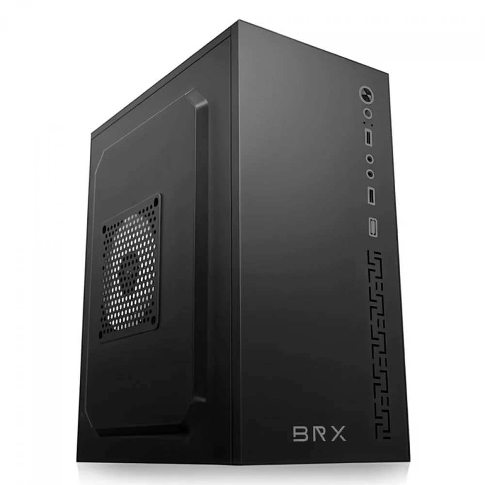 Gabinete Office Brx G10, Mini Tower, M-atx, Sem Fans, Preto