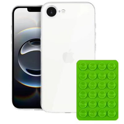 Kit Capa Crystal Slim Para Iphone 16e +ventosa Verde Gshield
