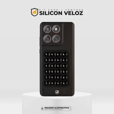 Kit Capa Silicon Veloz Para Motorola Moto G13 +ventosa Preta — foto 2