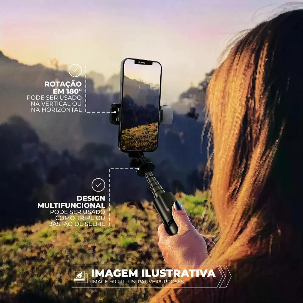 Tripé Bastão Survivor Com Selfie Light