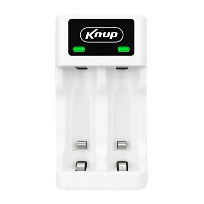 Carregador De Pilhas E Baterias Recarregáveis - Branco - Knup