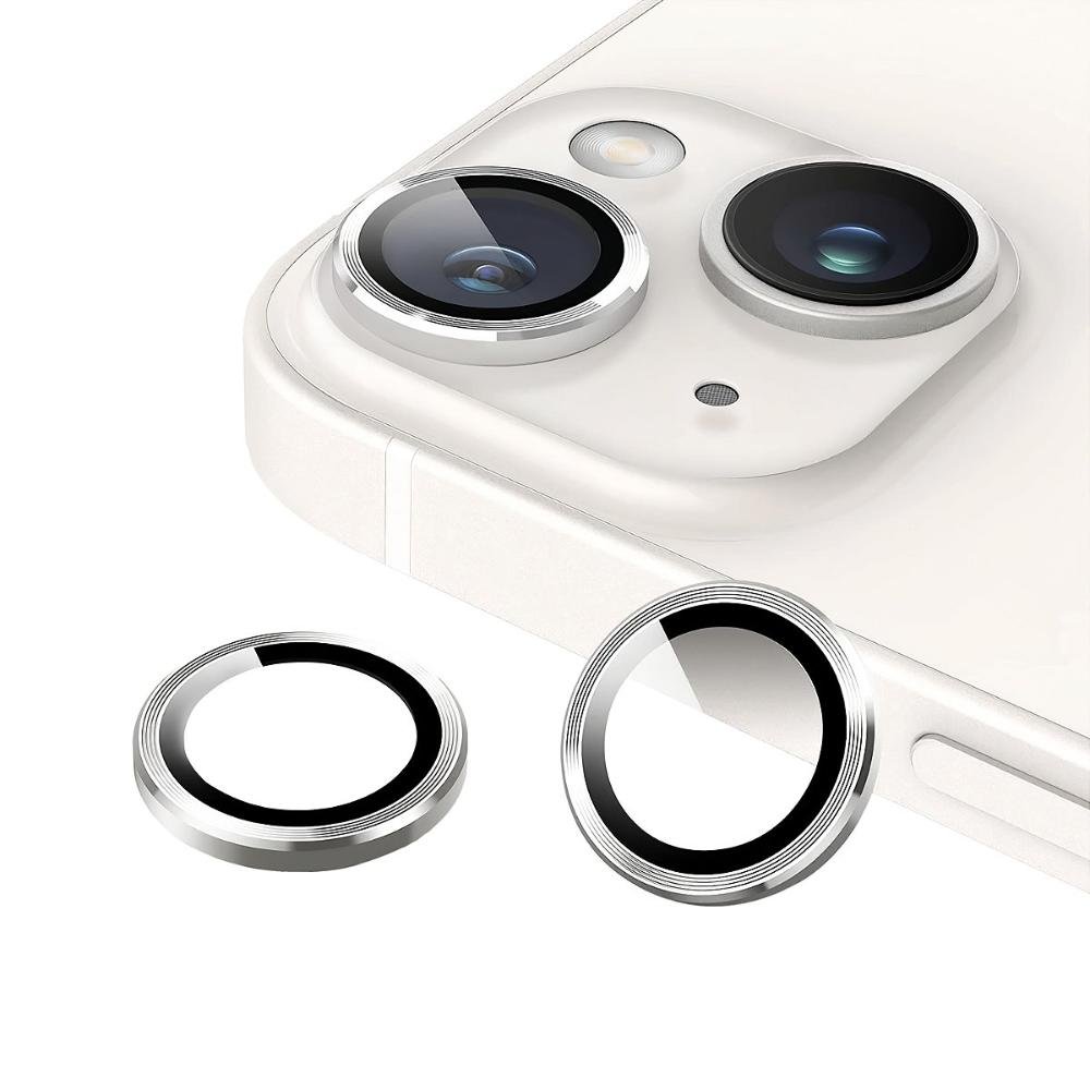 Protetor De Lente Para Iphone 15 Plus - One Armor - Frame Para Câmera - Prata - Gshield