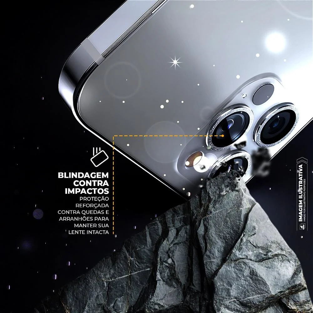 Imagem 4 de 5 do produto Protetor De Lente One Armor Para Iphone 16 / 16 Plus - Glitter - Gshield