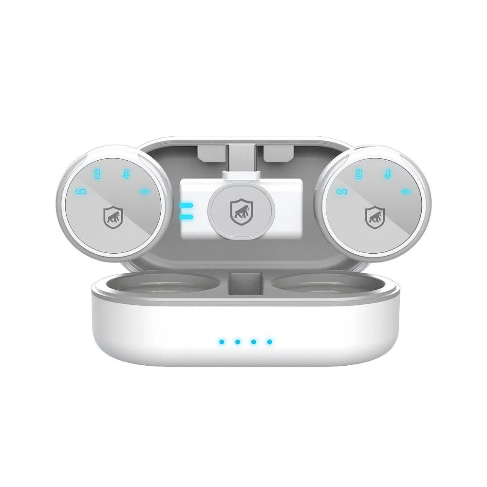 Imagem 1 de 5 do produto Microfone De Lapela Magnética Tipo C Com Adaptador Lightning - Armor - Branca - Gshield
