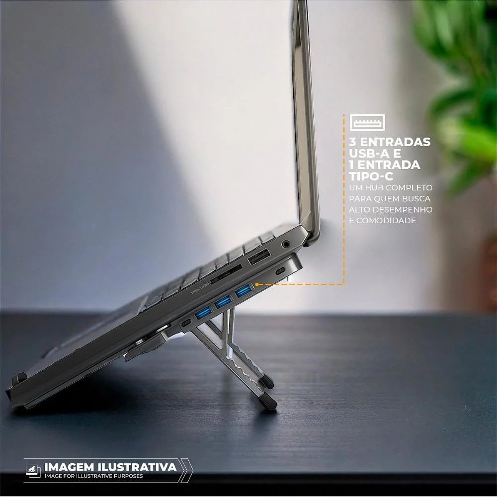 Imagem 5 de 5 do produto Suporte Para Notebook Com Adaptador Usb-a E Tipo C  Gshield