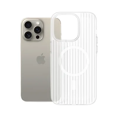 Capa Transparente Ondulado Rígida Para Iphone 15 Pro Max