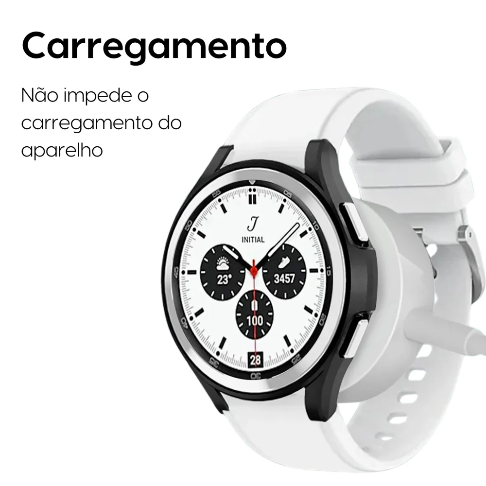 Imagem 4 de 5 do produto Capa Bumper Para Galaxy Watch 7  - Prata Tamanho:44mm