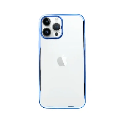 Capa New Skin Metálico Para Iphone 13 Pro Max Cor:azul
