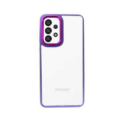 Capa Fashion Moldura Metálica Para A33 Cor:roxo