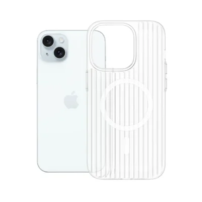 Capa Transparente Ondulado Rígida Para Iphone 15 Plus