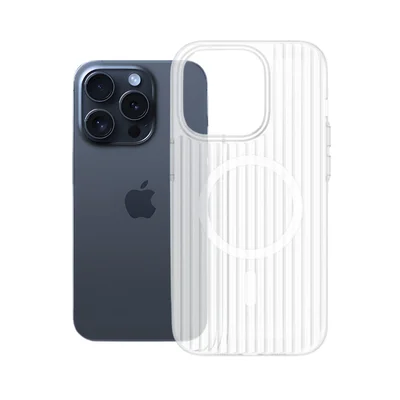 Capa Transparente Ondulado Rígida Para Iphone 15 Pro