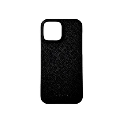 Capa De Couro Para Iphone 13 Pro Max - Preto